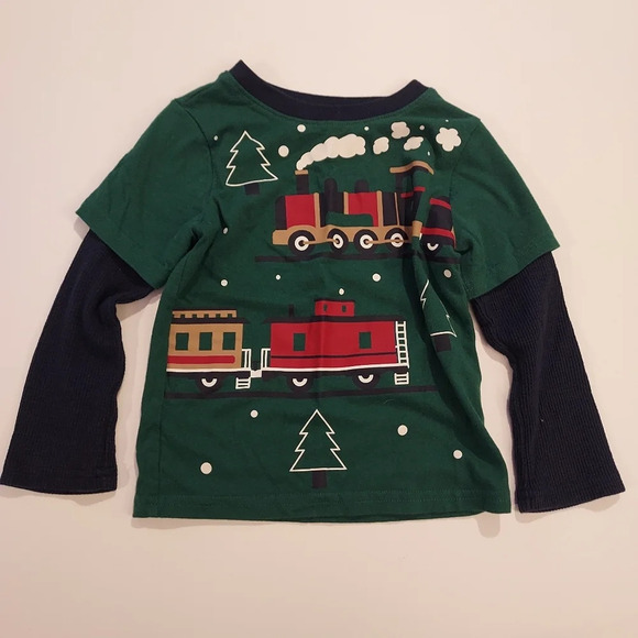 Lot of 3 (THREE) Toddler Boy Long Sleeve Christmas Shirts in Size 2T - Picture 10 of 13